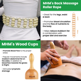 MHM 8-in-1 Complete Wood Therapy Massage Tool Set for Body Shaping - Wood Massage Tool Therapy Maderoterapia Kit