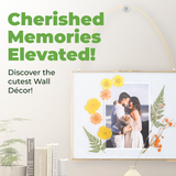 MHM Brass Wall Hanging Photo Frames, Gold Frames that Display Dried Plants, Flowers Artwork with double Pressed Glass (8x10, Gold - Horizontal)