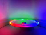 MHM Rainbow LED Flying Disc - LED Frisbee -Bright Illumination, Intelligent Modes, Auto Light-Up, Rechargeable