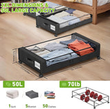 Under Bed Storage Containers with Lids β Large Storage Bins for Blankets, Clothes & Seasonal Items β Space-Saving Organizers