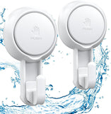 Suction Hooks Powerful Vacuum Suction Cup Hooks- Waterproof Suction Hanger for Bathroom Kitchen Towel, Robe and Much More! (2 Pack)
