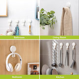 Suction Hooks Powerful Vacuum Suction Cup Hooks- Waterproof Suction Hanger for Bathroom Kitchen Towel, Robe and Much More! (2 Pack)