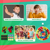 MHM's Interactive LED Dart Board Set with 2 Toy Guns & 20 Bullets | Indoor & Outdoor Fun Games for Kids 8-12 | Juegos para Niños | Perfect Boy Gifts | Double-Sided Dart Board for Kids