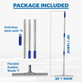 MHM's AquaSlide MiniPushPro - 18-Inch Floor Squeegee for Concrete Floors - Squeegee Broom for Floor & Window Cleaning Rubber Squeegee