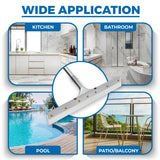 MHM's AquaSlide MiniPushPro - 18-Inch Floor Squeegee for Concrete Floors - Squeegee Broom for Floor & Window Cleaning Rubber Squeegee