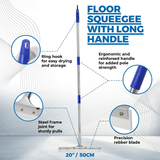 MHM's AquaSlide MiniPushPro - 18-Inch Floor Squeegee for Concrete Floors - Squeegee Broom for Floor & Window Cleaning Rubber Squeegee