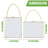 MHM Brass Wall Hanging Photo Frames, Gold Frames that Display Dried Plants, Flowers Artwork with double Pressed Glass (8x10, Gold - Horizontal)