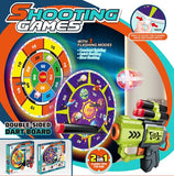 MHM's Interactive LED Dart Board Set with 2 Toy Guns & 20 Bullets | Indoor & Outdoor Fun Games for Kids 8-12 | Juegos para Niños | Perfect Boy Gifts | Double-Sided Dart Board for Kids