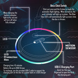 MHM Rainbow LED Flying Disc - LED Frisbee -Bright Illumination, Intelligent Modes, Auto Light-Up, Rechargeable