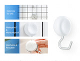 MHM's Premium Aluminum Suction Cup Hooks for Shower - Heavy Duty, Stylish, and Durable Bathroom and Kitchen Organizer - Powerful Hold - Ideal for Shower Walls, Bathrooms, and Kitchens