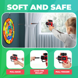 MHM's Interactive LED Dart Board Set with 2 Toy Guns & 20 Bullets | Indoor & Outdoor Fun Games for Kids 8-12 | Juegos para Niños | Perfect Boy Gifts | Double-Sided Dart Board for Kids