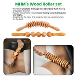 MHM 8-in-1 Complete Wood Therapy Massage Tool Set for Body Shaping - Wood Massage Tool Therapy Maderoterapia Kit