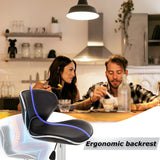 SET of 2 Bar Stools Black PU Leather Modern Hydraulic Swivel Dinning Chair