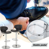 SET of 2 Bar Stools Black PU Leather Modern Hydraulic Swivel Dinning Chair