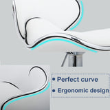 SET of 2 Bar Stools Black PU Leather Modern Hydraulic Swivel Dinning Chair