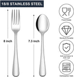 Stainless Steel Silverware Set, Utensil Set, 24-Pieces Spoon and Fork Cutlery Flatware Set for Home, Kitchen and Restaurant, Mirror Polished, Dishwasher Safe