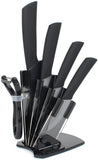 5 Piece Ceramic Knife Set (1 Peeler/4 Durable Lightweight Knifes/and Storage Holder)