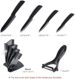 5 Piece Ceramic Knife Set (1 Peeler/4 Durable Lightweight Knifes/and Storage Holder)