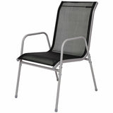 Patio Dining Set with Steel Tables and Chairs Glass Table Top for Outdoor (7 Piece)