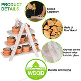 MHM 3 Tier Serving Tray Farmhouse Rustic Gray Wooden 3-Tier Serving Tray - 3 Tier Cupcake Stand Collapsible White Grey Rustic Serving Tray for Parties and Picnics