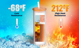 MHM Glass Sublimation Tumblers Sublimation Glass Blank Tumbler Skinny Frosted 20oz with Bamboo Lid and Straw Sublimation Cups Frosted Glass Sublimation Tumbler