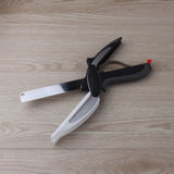 2 In 1 Stainless Steel Multi-Function Kitchen Scissors Knife + Board - ModernKitchenMaker.com