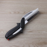 2 In 1 Stainless Steel Multi-Function Kitchen Scissors Knife + Board - ModernKitchenMaker.com