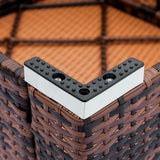 Outdoor Sectional Rattan Outdoor Sofa Set (7 Piece) PE Wicker for Patio Backyard Garden