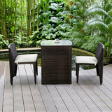 Outdoor Wicker Patio Set Stores Away Easily (3 Piece)