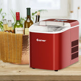 Portable Ice Maker Machine Countertop Residential w/ LCD Display & Ice Scoop Red