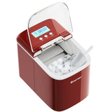 Portable Ice Maker Machine Countertop Residential w/ LCD Display & Ice Scoop Red