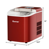 Portable Ice Maker Machine Countertop Residential w/ LCD Display & Ice Scoop Red