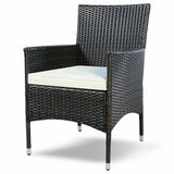 Outdoor Rattan Wicker Dining Seats with Cushions (Set of 2)