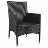 Outdoor Rattan Wicker Dining Seats with Cushions (Set of 2)