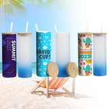 MHM Glass Sublimation Tumblers Sublimation Glass Blank Tumbler Skinny Frosted 20oz with Bamboo Lid and Straw Sublimation Cups Frosted Glass Sublimation Tumbler