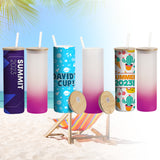 MHM Glass Sublimation Tumblers Sublimation Glass Blank Tumbler Skinny Frosted 20oz with Bamboo Lid and Straw Sublimation Cups Frosted Glass Sublimation Tumbler