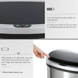 Touchless Trash Can Automatic Touch Free Kitchen Trash Can 13 Gallons Stainless Steel