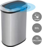 Touchless Trash Can Automatic Touch Free Kitchen Trash Can 13 Gallons Stainless Steel