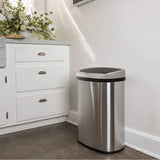 Touchless Trash Can Automatic Touch Free Kitchen Trash Can 13 Gallons Stainless Steel