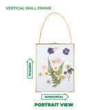 MHM Glass Floating Frame for Pressed Flowers - 8x10 Picture Frame Gold Color - Wall Hanging Double Glass Frame for Dried Wildflowers, Photos, and Postcards