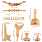 MHM 8-in-1 Complete Wood Therapy Massage Tool Set for Body Shaping - Wood Massage Tool Therapy Maderoterapia Kit