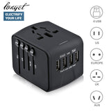 Universal Travel Power Adapter 4 USB Usable Worldwide - ModernKitchenMaker.com