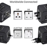 Universal Travel Power Adapter 4 USB Usable Worldwide - ModernKitchenMaker.com