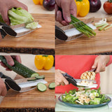 2 In 1 Stainless Steel Multi-Function Kitchen Scissors Knife + Board - ModernKitchenMaker.com