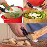2 In 1 Stainless Steel Multi-Function Kitchen Scissors Knife + Board - ModernKitchenMaker.com