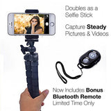 Iphone Tripod / Go Pro Tripod Samsung Tripod w/ Bluetooth Remote Great for Selfies or Group Photos - ModernKitchenMaker.com