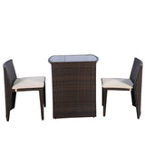 Outdoor Wicker Patio Set Stores Away Easily (3 Piece) - ModernKitchenMaker.com