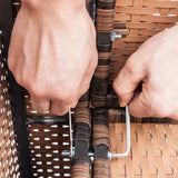 Outdoor Sectional Rattan Outdoor Sofa Set (7 Piece) PE Wicker for Patio Backyard Garden