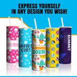 MHM Glass Sublimation Tumblers Sublimation Glass Blank Tumbler Skinny Frosted 20oz with Bamboo Lid and Straw Sublimation Cups Frosted Glass Sublimation Tumbler