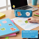 Sticker Pack – 50 PCS Cute Animal Stickers for Kids, Waterproof Vinyl Stickers for Water Bottles, Laptops, Scrapbooking, Classroom Rewards & Party Favors - Modern Kitchen Maker